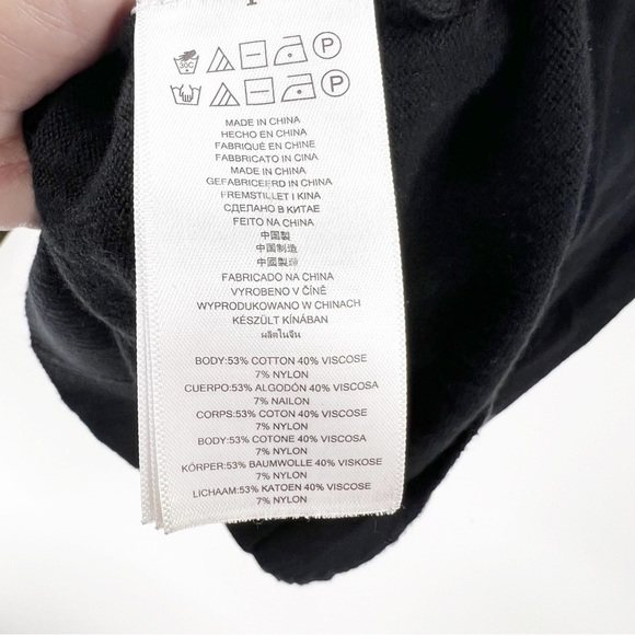 ✅ CARTISE CHEETAH SLEEVE BLACK SWEATER TOP SIZE MEDIUM - Picture 5 of 7